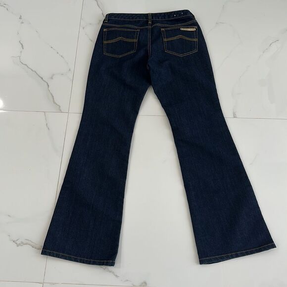 Michael Kors Jeans Gold Sausalito Boot Cut Stretch Sz 8 - Picture 9 of 12